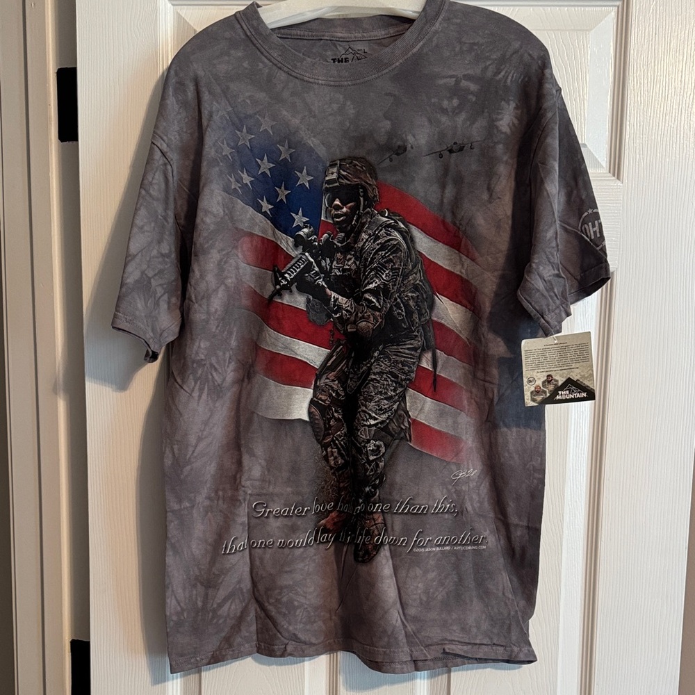 The Mountain Charcoal American Flag Graphic Tee